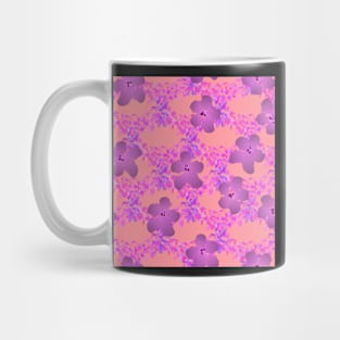 Basket Weave Vines and Flowers on Peach Repeat 5748 Mug